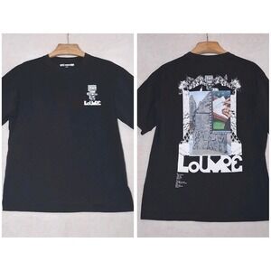 UNIQLO UT T-shirt Louvre Museum Black Size Large Graphic Tee